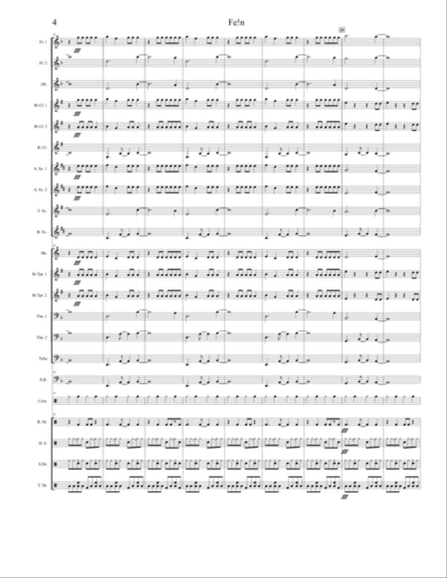 Fe!n (Feat. Playboi Carti) Marching Band scores gallery preview page 4