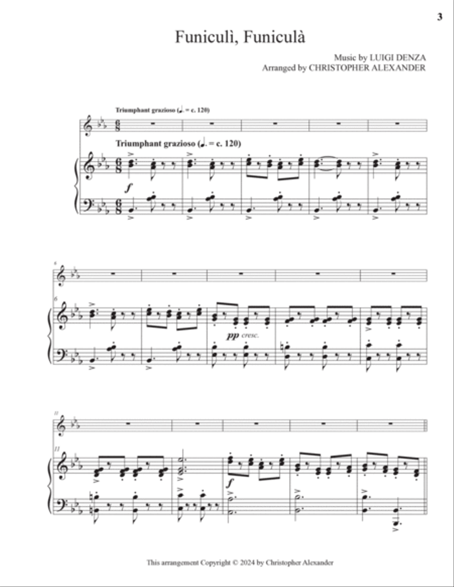 Funiculì, Funiculà Piano scores gallery preview page 3