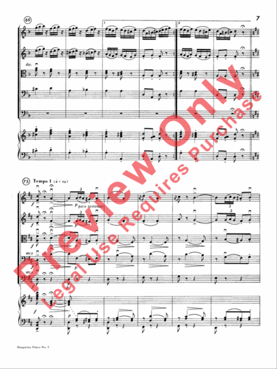 Hungarian Dance No. 6 String Orchestra scores gallery preview page 10