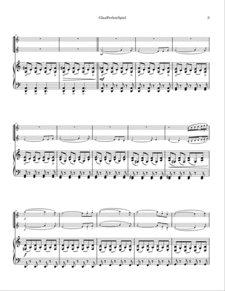 GlasPerlenSpiel - Double Concerto for 2 violins String Duet scores gallery preview page 3