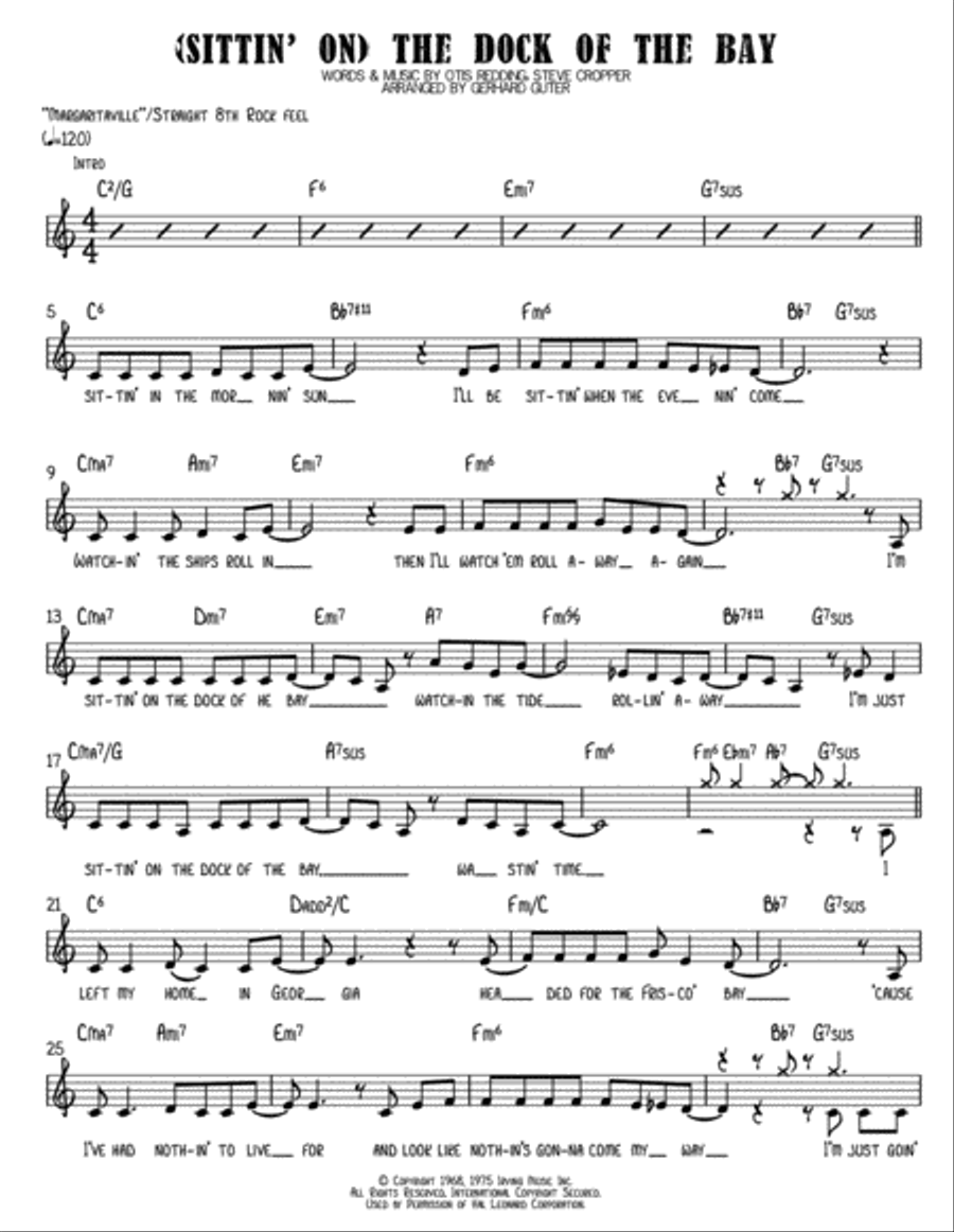 (Sittin' On) The Dock Of The Bay Small Ensemble scores gallery preview page 1