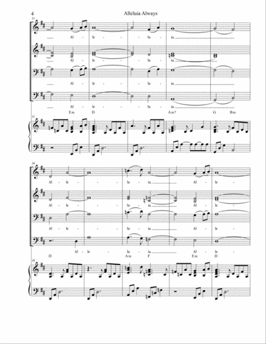 Alleluia Always 4-Part scores gallery preview page 5