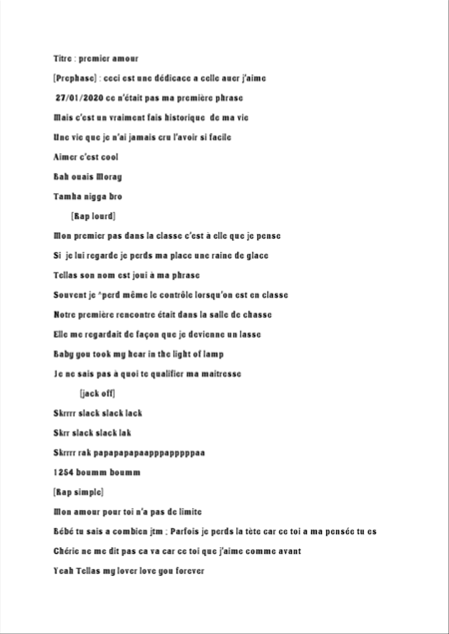 My first love un french Voice scores gallery preview page 1