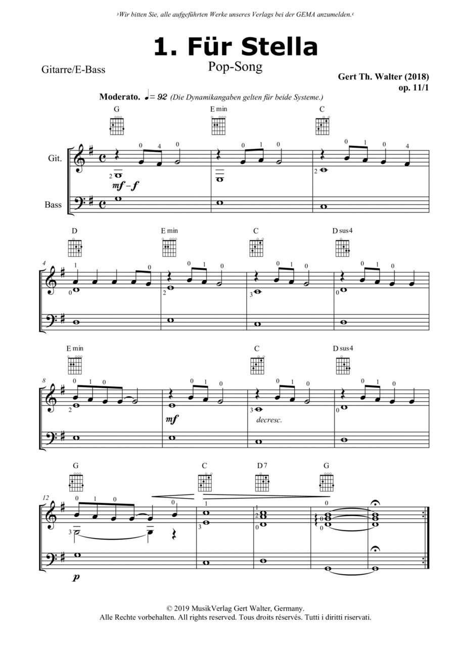 Guitar Pop Romanticists String Duet scores gallery preview page 1