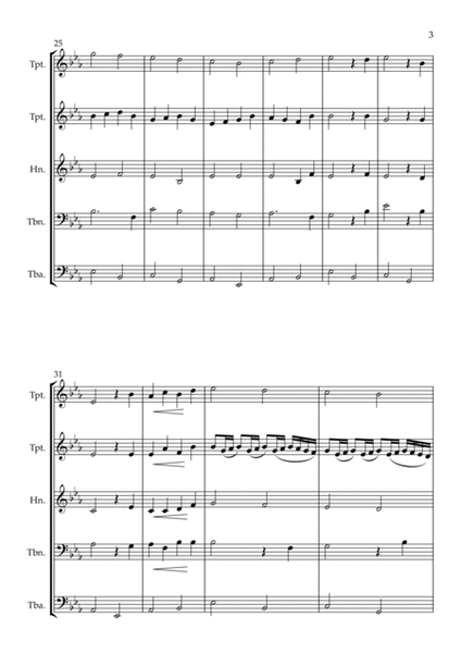 Pachelbel's Canon, for Brass Quintet