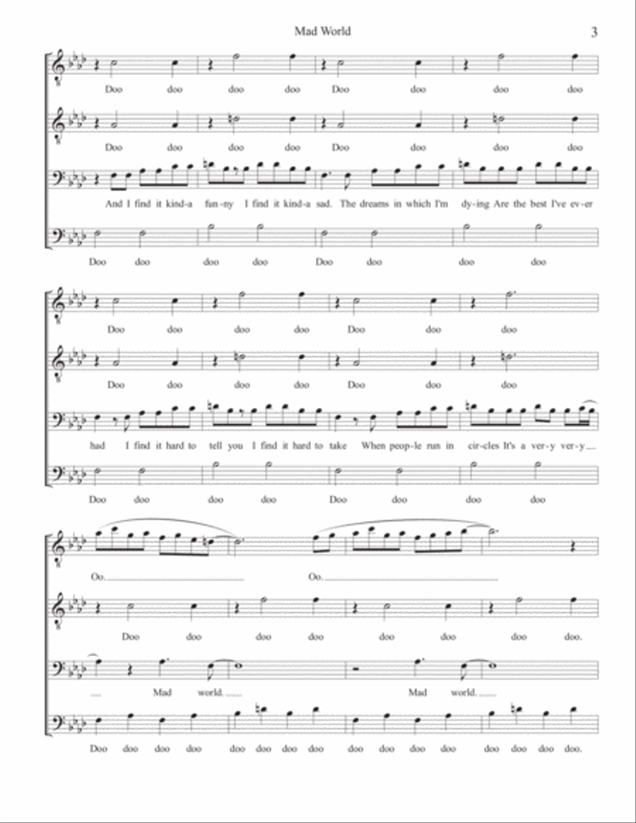 Mad World Mad World TTBB scores gallery preview page 3