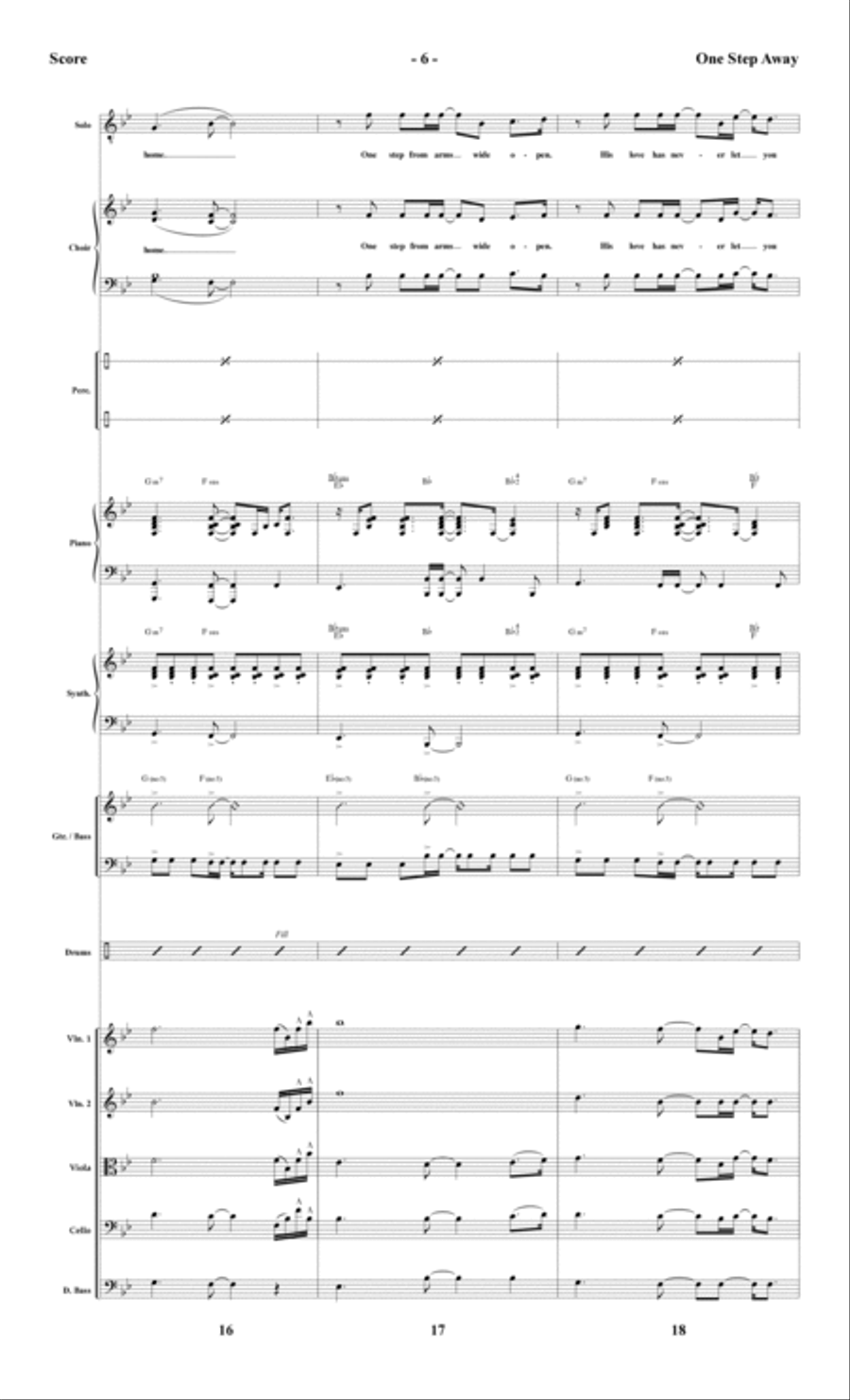 One Step Away - Full Score Choir scores gallery preview page 6