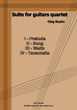 Book cover for Suite for Guitars Quartet