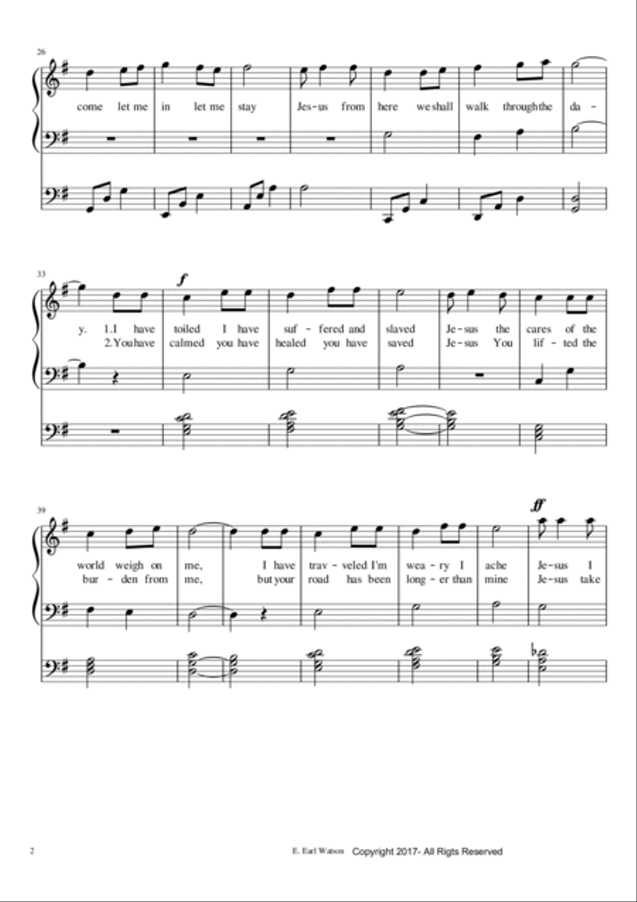 Let me Stay Jesus Piano, Vocal, Guitar scores gallery preview page 2