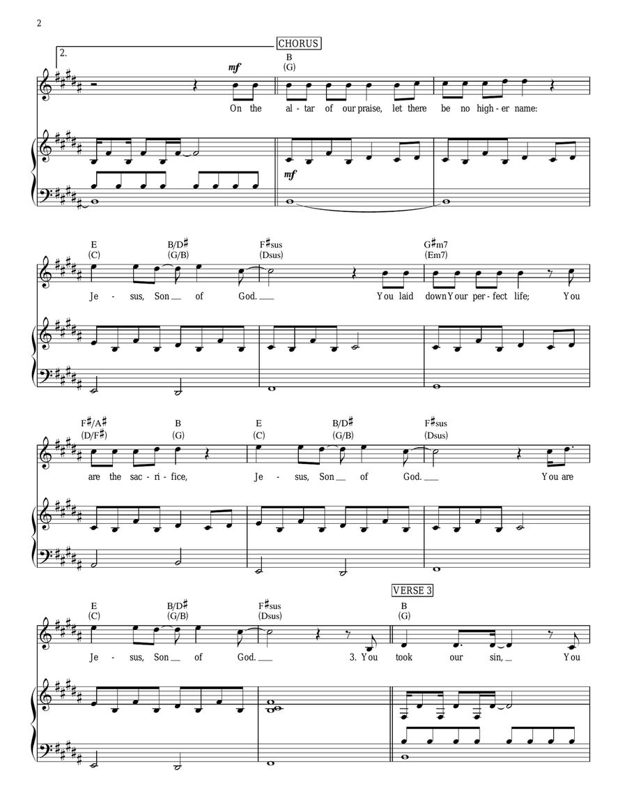 Jesus, Son Of God Jesus, Son Of God Piano, Vocal, Guitar scores gallery preview page 2
