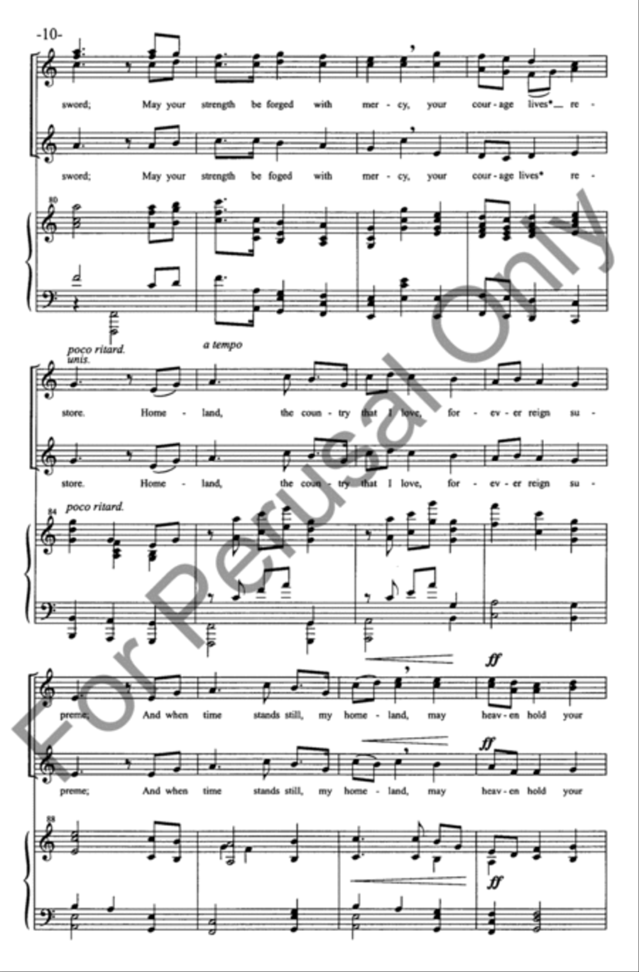 Homeland (Choral Score) Homeland (Choral Score) SSA scores gallery preview page 9