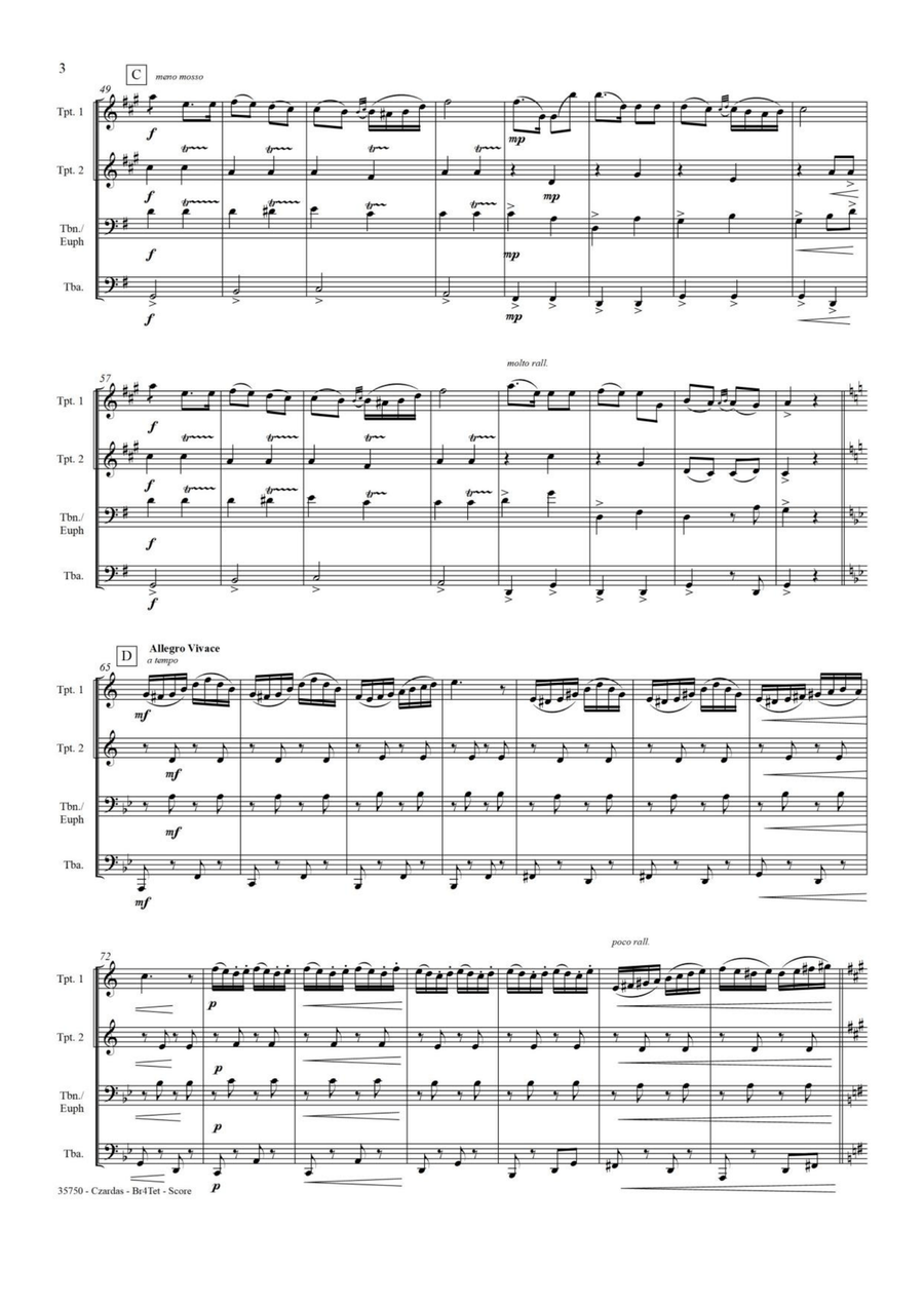 CZARDAS NO1 BRASS QUARTET Brass Quartet scores gallery preview page 4