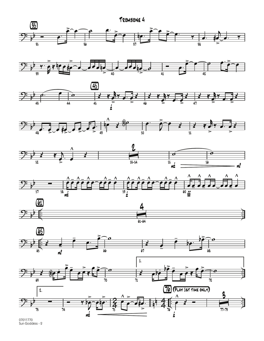 Sun Goddess - Trombone 4 Jazz Ensemble scores gallery preview page 2