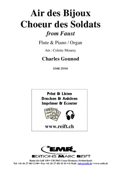 Air des Bijoux / Choeur des Soldats by Charles Francois Gounod Flute Solo - Sheet Music