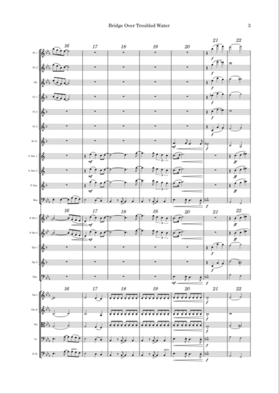Bridge Over Troubled Water Full Orchestra scores gallery preview page 3