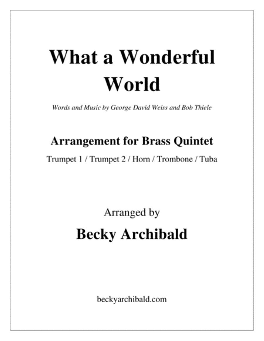 What A Wonderful World Brass Ensemble scores gallery preview page 1