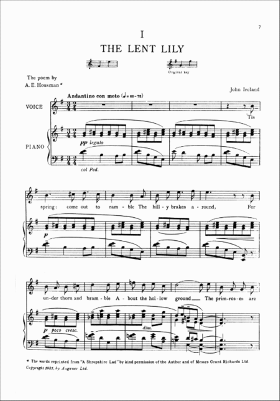 The Land of Lost Content (A Shropshire Lad) and other Songs Voice scores gallery preview page 2