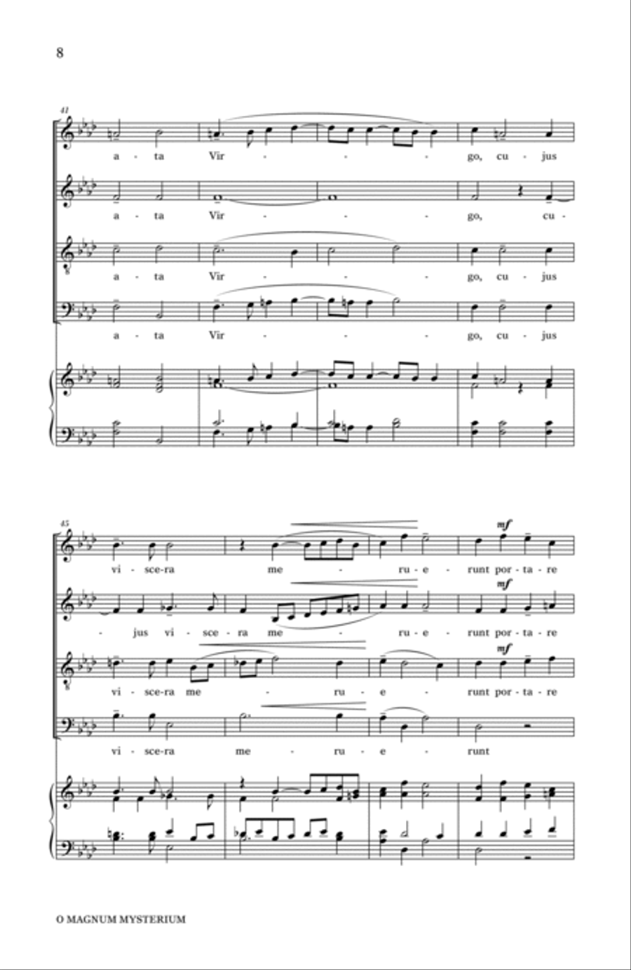 O Magnum Mysterium (ed. Alice Parker and Robert Shaw) 4-Part scores gallery preview page 6
