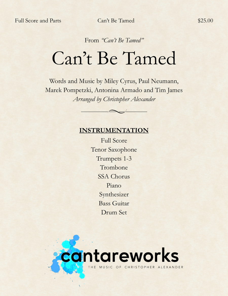 Can't Be Tamed Large Ensemble scores gallery preview page 1