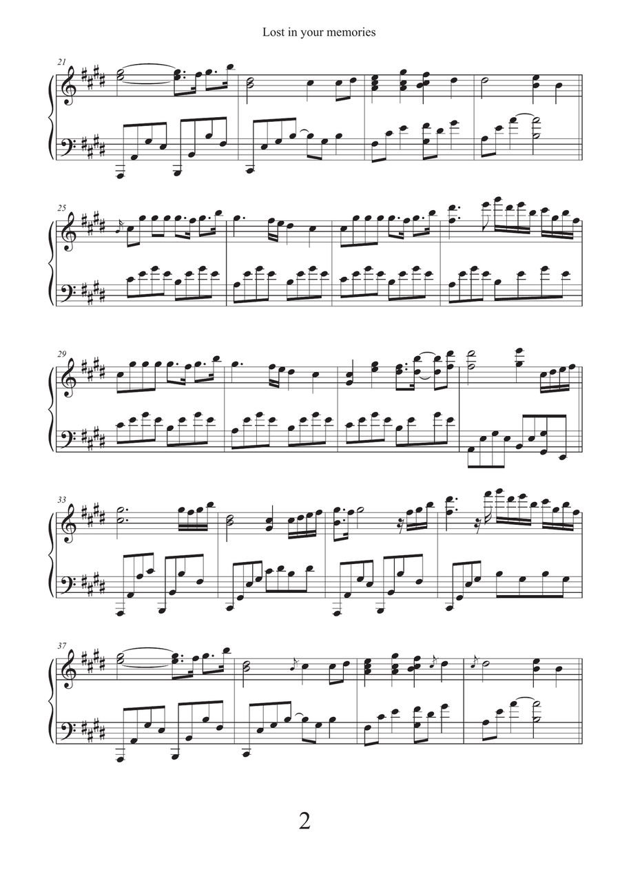 Lost in your memories Lost in your memories Easy Piano scores gallery preview page 2