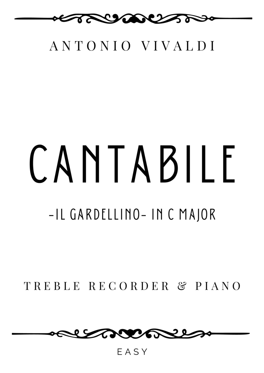 Vivaldi - Cantabile from Il Gardellino in C Major - Easy Chamber Music scores gallery preview page 1