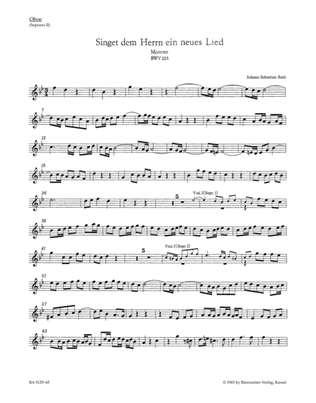 Book cover for Singet dem Herrn ein neues Lied, BWV 225