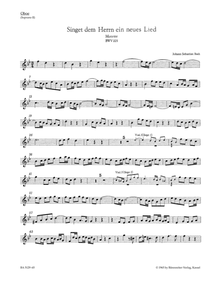 Singet dem Herrn ein neues Lied, BWV 225