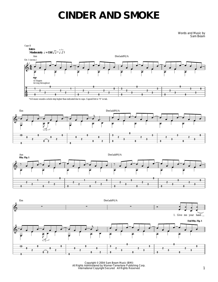 Cinder And Smoke Cinder And Smoke Acoustic Guitar scores gallery preview page 1