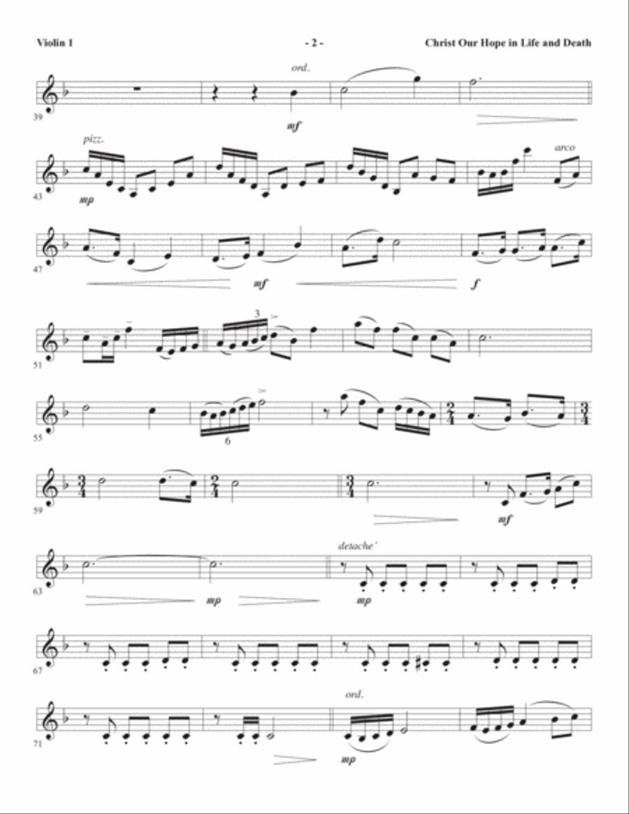 Christ Our Hope In Life And Death (arr. David Angerman) - Violin 1 Choir scores gallery preview page 2