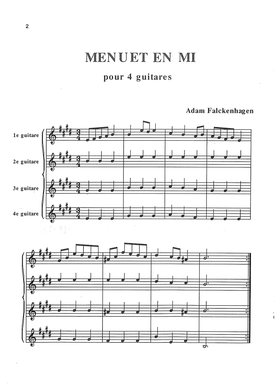Collection of 4 pieces of ancient music for 4 guitars, flute and cello Chamber Orchestra scores gallery preview page 3