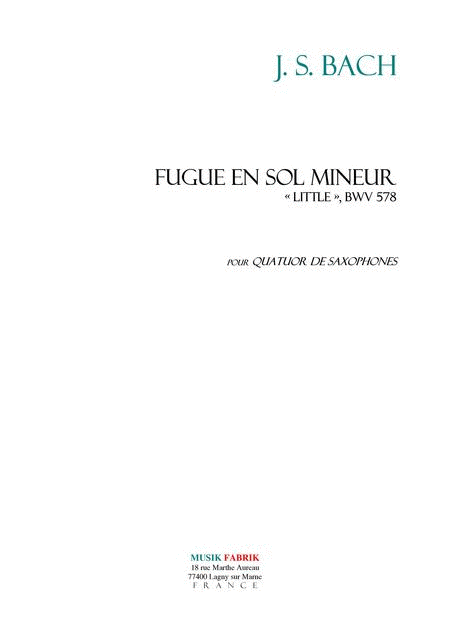 Fugue in G minor BWV 578 Little
