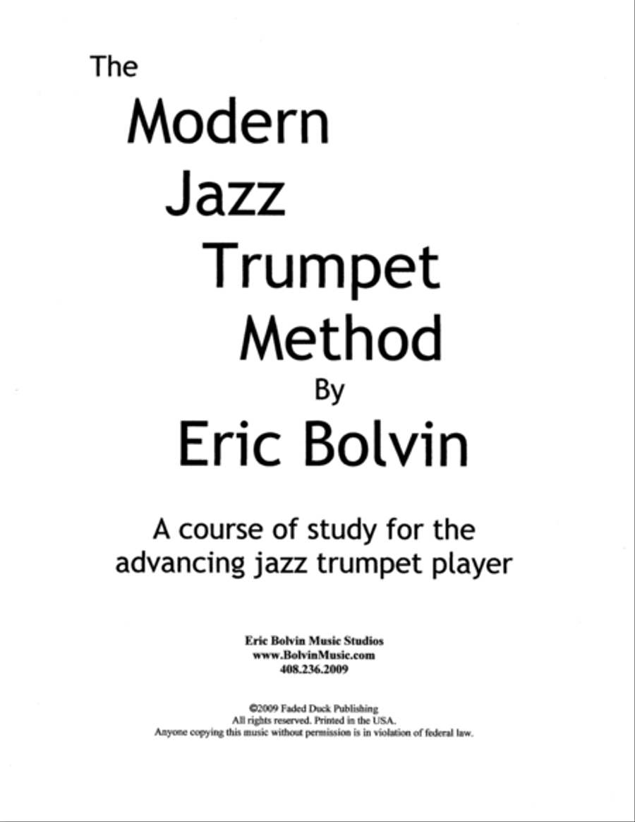 The Modern Jazz Trumpet Method - Bolvin Music Studios