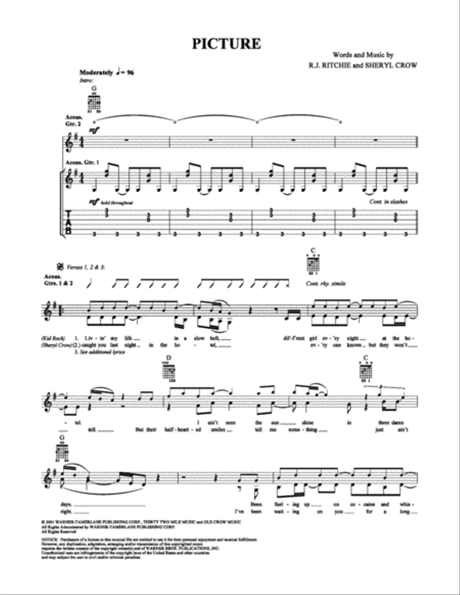 Picture Electric Guitar scores gallery preview page 1