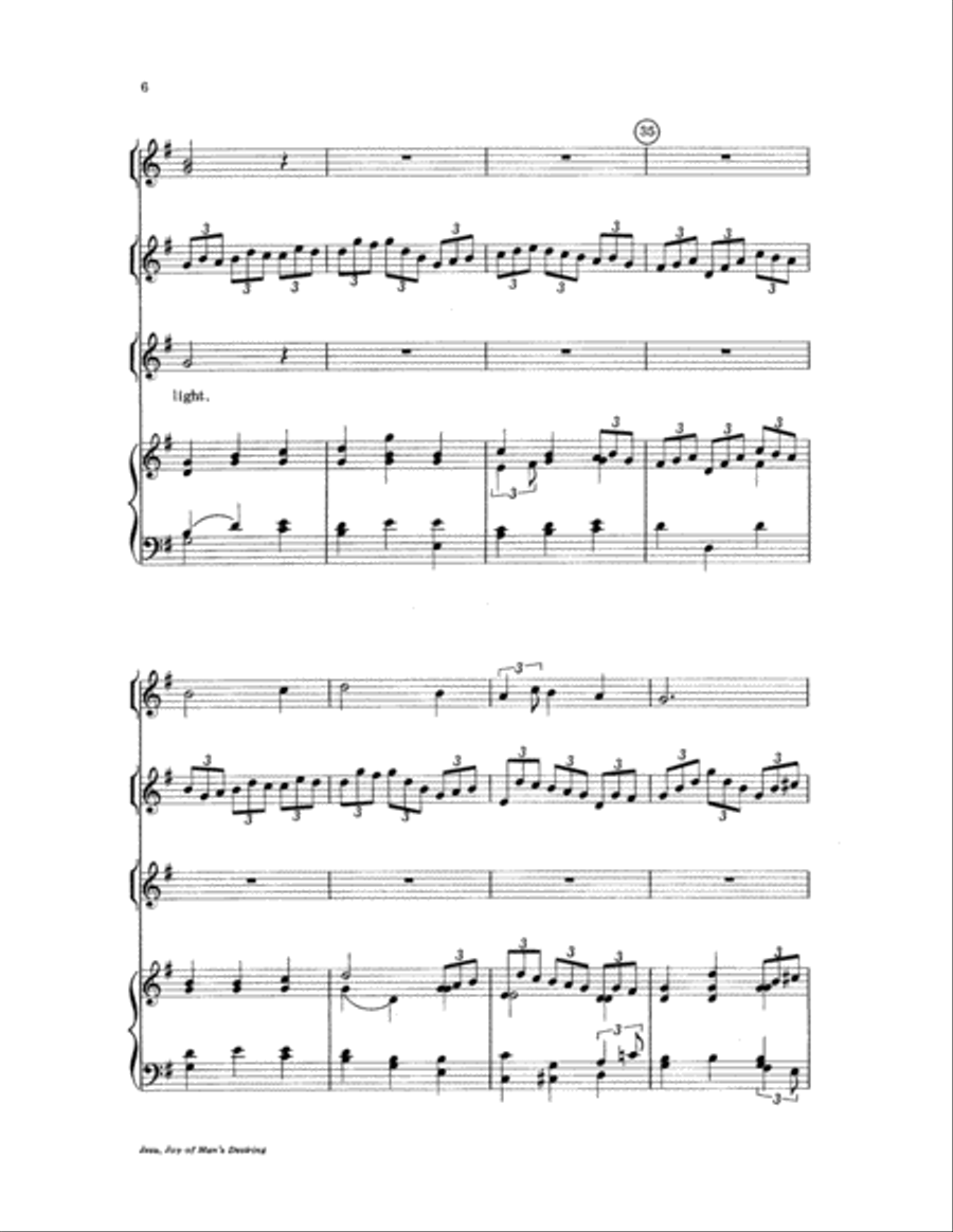 Jesu, Joy of Man's Desiring Unison Choir scores gallery preview page 6