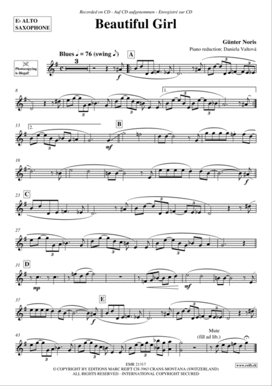 Beautiful Girl Beautiful Girl Alto Saxophone scores gallery preview page 3