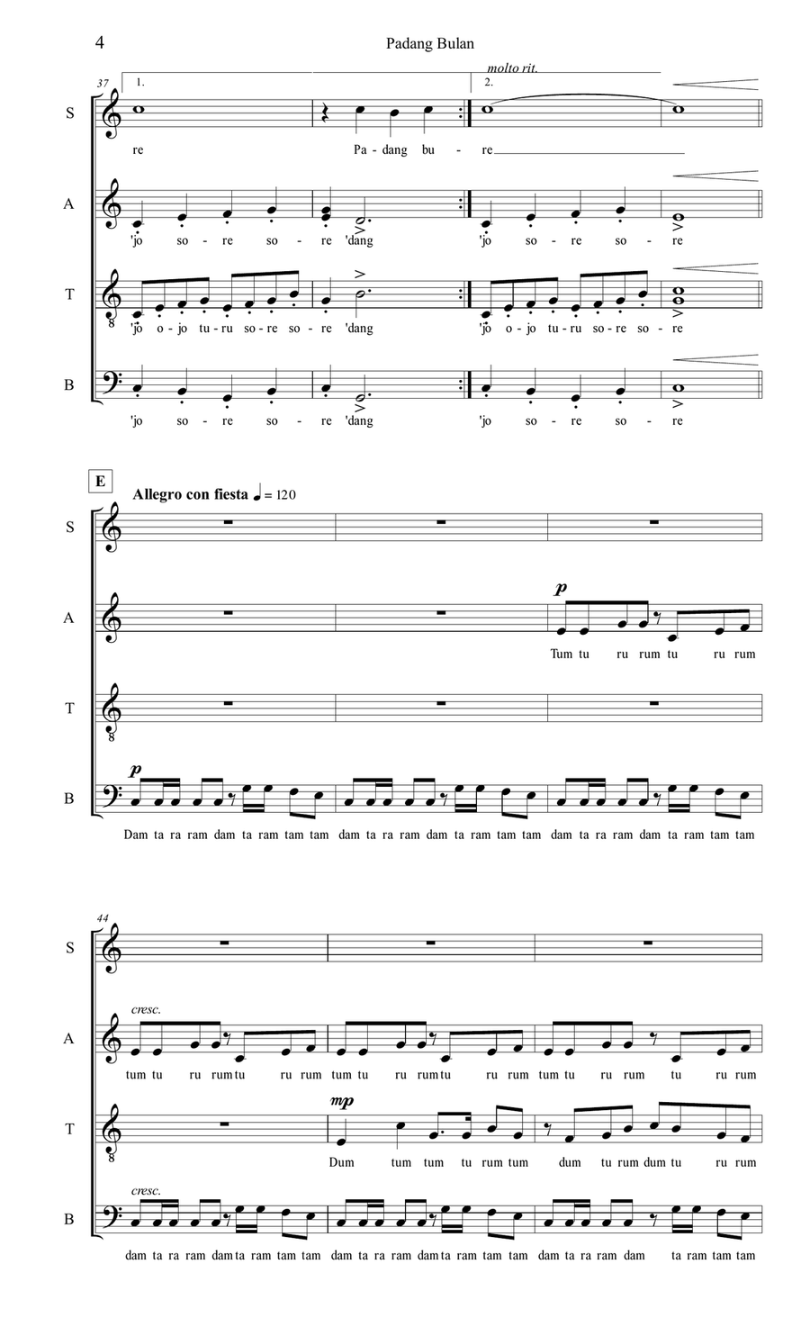 Padang Bulan 4-Part scores gallery preview page 4