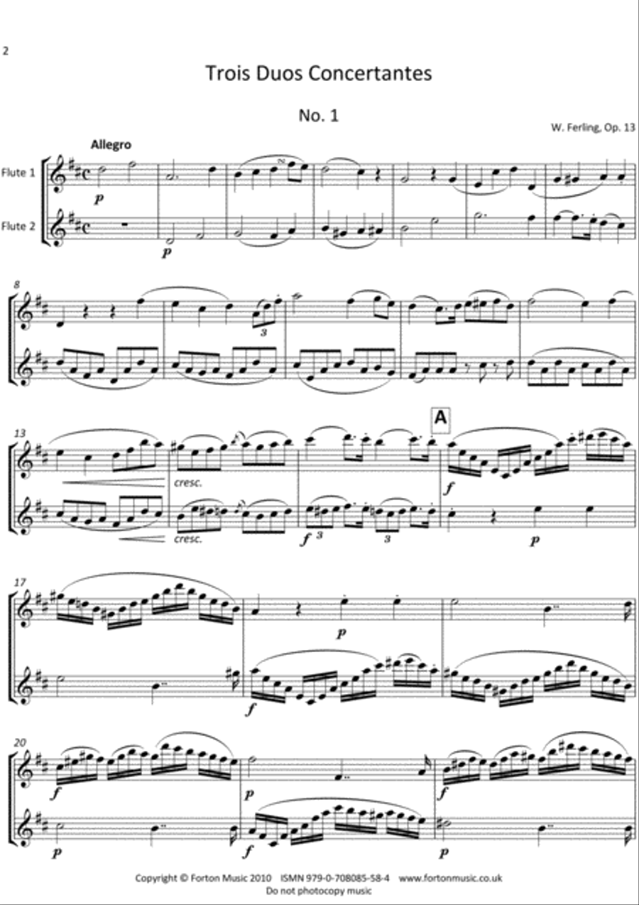 Trois Duos Concertante Flute Duet scores gallery preview page 2