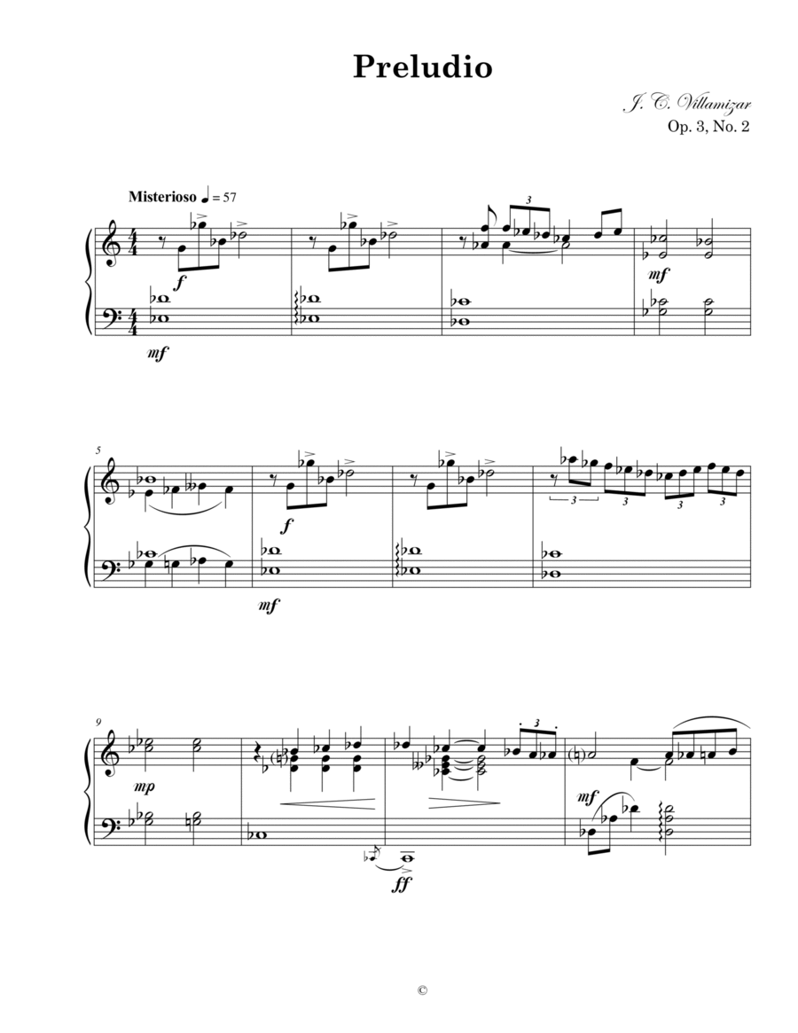 Preludio Op. 3, No. 2 Piano Solo scores gallery preview page 1