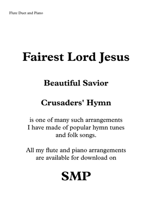 Book cover for Fairest Lord Jesus (Beautiful Savior), for Flute Duet and Piano