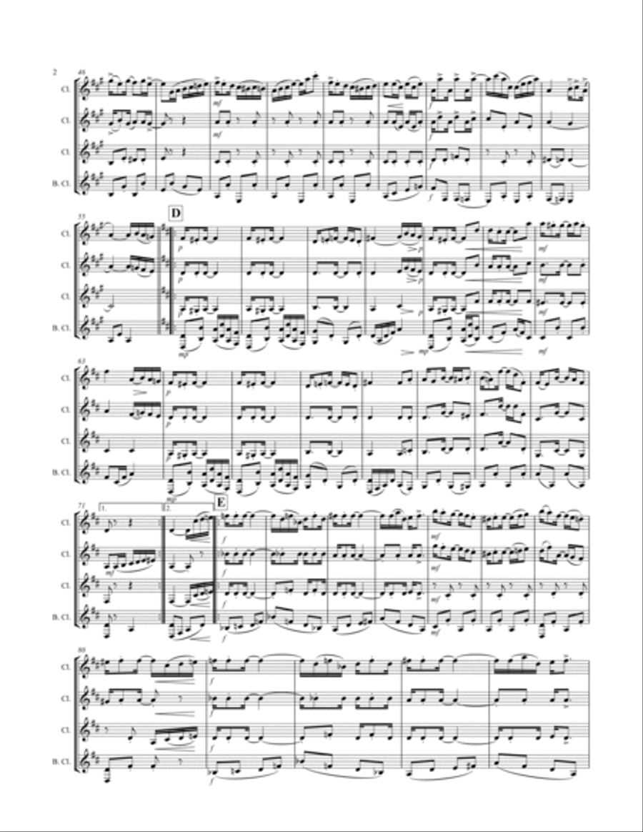 Joplin - “Pineapple Rag” (for Clarinet Quartet) Clarinet Quartet scores gallery preview page 3