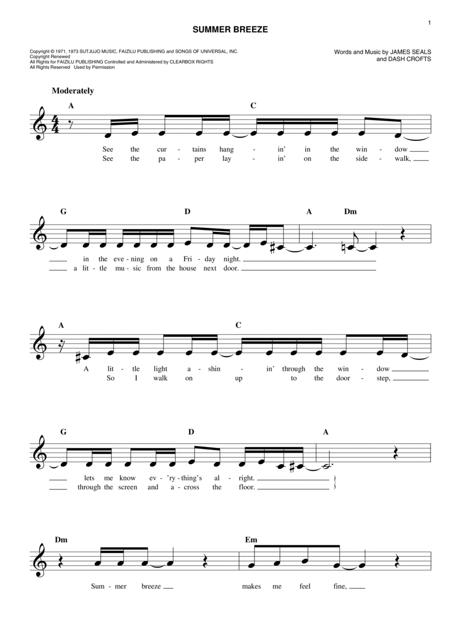 Summer Breeze Piano scores gallery preview page 1