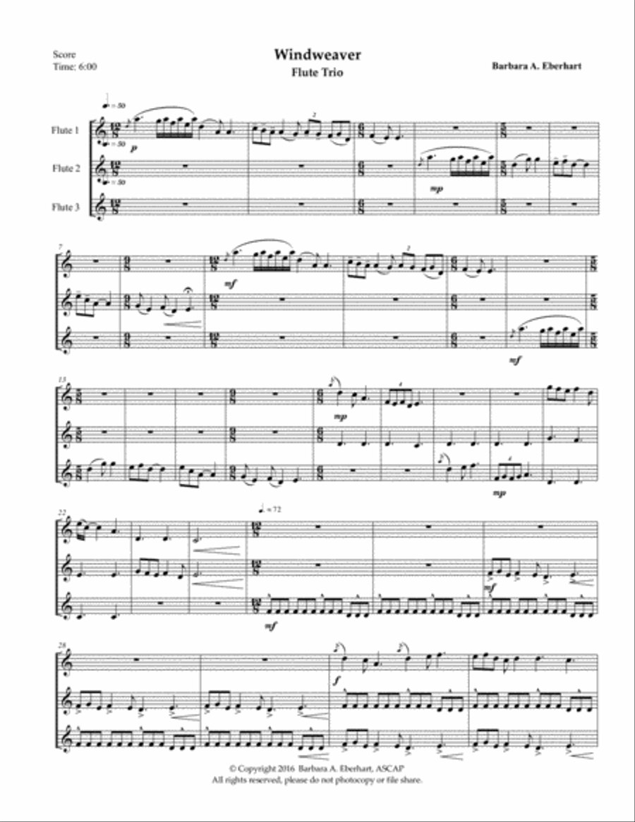 Windweaver Flute Trio Flute Trio scores gallery preview page 3