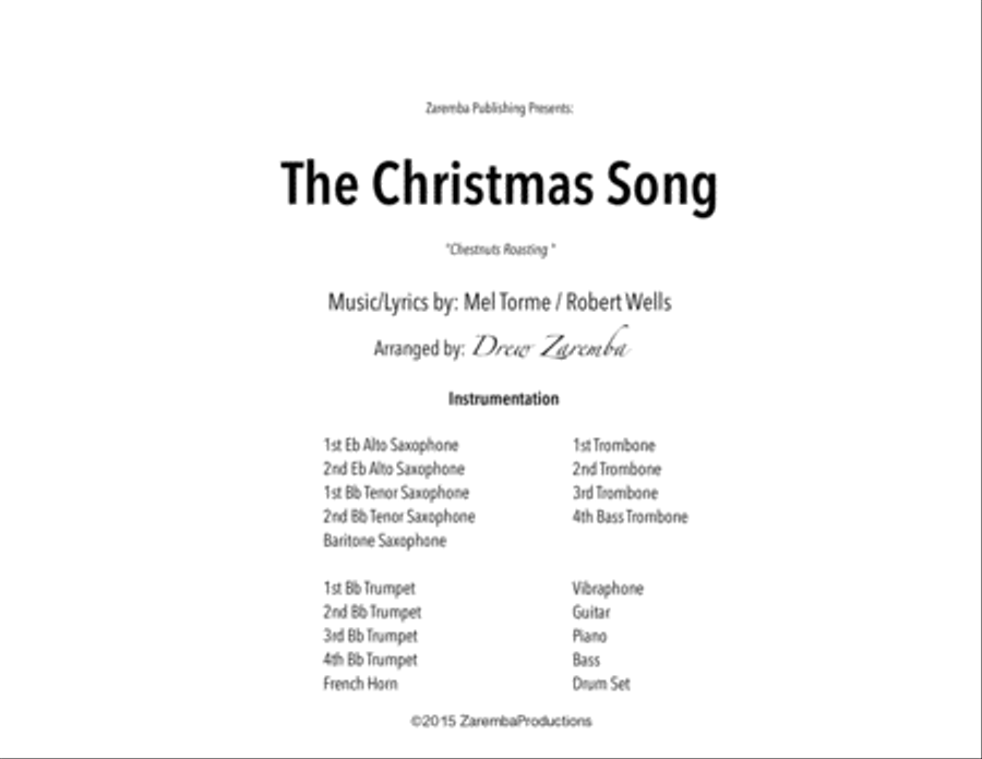 The Christmas Song (chestnuts Roasting On An Open Fire) Large Ensemble scores gallery preview page 1