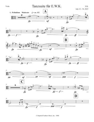 Book cover for Tanzsuite für E.W.K (2023) viola part