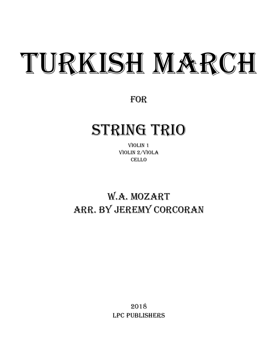 Turkish March for String Trio String Trio scores gallery preview page 1