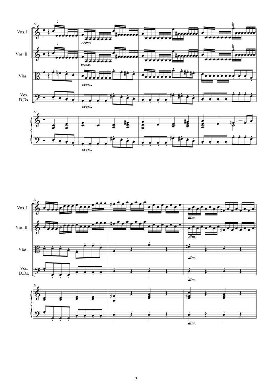 Vivaldi - Sinfonia in C major RV 112 for Strings and Cembalo Chamber Orchestra scores gallery preview page 3