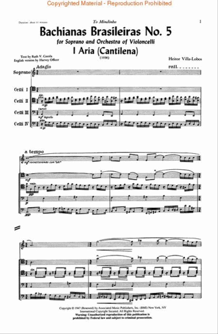 Bachianas Brasileiras No. 5 - “Aria” and “Dança” Orchestra scores gallery preview page 2