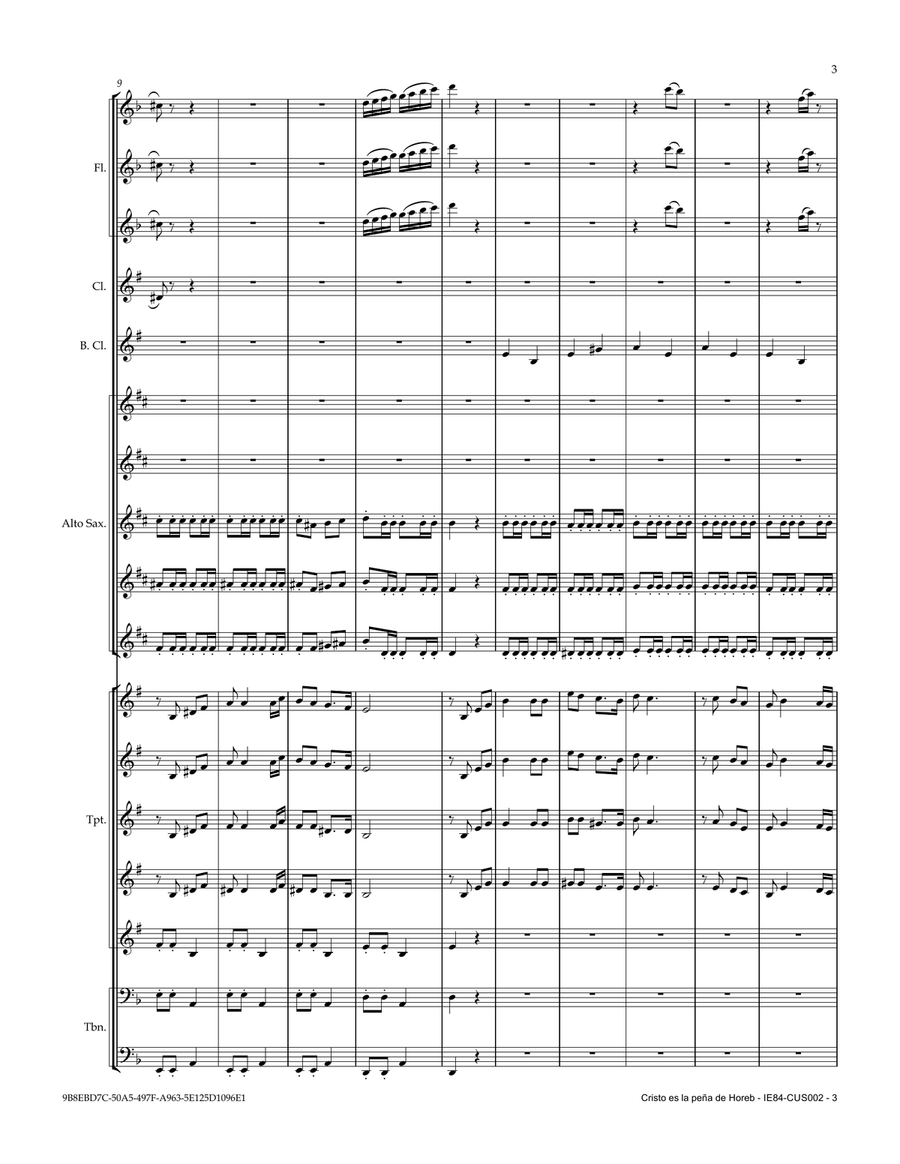 Cristo es la peña de Horeb (Christ is the Mountain of Horeb) Concert Band scores gallery preview page 3