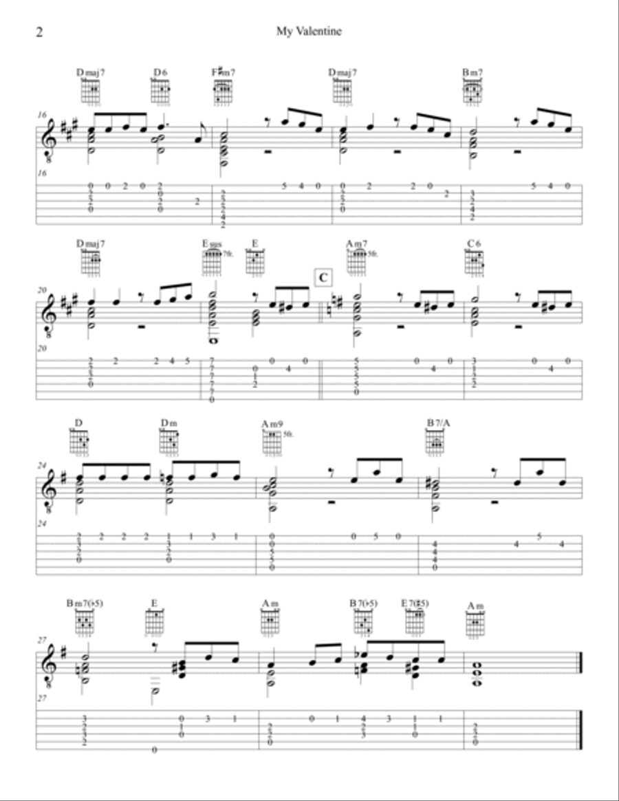 My Valentine Guitar Solo scores gallery preview page 2