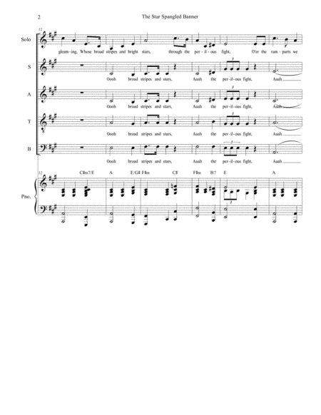 The Star Spangled Banner (for Solo & SATB) image number null